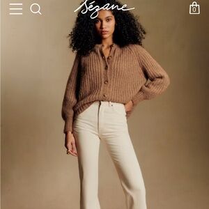 Sézane Emile Cardigan in Mottled Camel